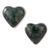 Jade heart button earrings, 'Love Sacred' - Jade Heart Earrings Artisan Crafted Jewelry thumbail