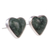 Pendientes de botón de corazón de jade - Pendientes corazón de jade bisutería artesanal