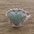 Jade heart ring, 'Zinnia Love' - Jade Hearts on Sterling Silver Handcrafted Ring (image 2b) thumbail