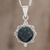 Dark green jade pendant necklace, 'North and South' - Dark Green Guatemalan Jade Necklace in Sterling Silver thumbail