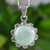 Jade flower necklace, 'Solar Apple Flower' - Light Green Jade in Sterling Silver Flower Necklace thumbail