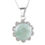 Jade flower necklace, 'Solar Apple Flower' - Light Green Jade in Sterling Silver Flower Necklace thumbail