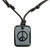 Jade pendant necklace, 'Peace and Love' - Jade Peace and Love Pendant on Black Cotton Necklace thumbail