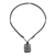 Jade pendant necklace, 'Peace and Love' - Jade Peace and Love Pendant on Black Leather Necklace (image 2b) thumbail