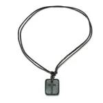 Jade cross necklace, 'Faith and Love' - Etched Cross on Jade Pendant Artisan Crafted Necklace