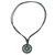 Jade pendant necklace, 'Magen David' - Jade Star of David Pendant on Black Leather Cord Necklace thumbail