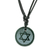 Jade pendant necklace, 'Magen David' - Jade Star of David Pendant on Black Leather Cord Necklace (image 2b) thumbail