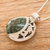Reversible jade pendant necklace, 'Quetzal Lord Eclipse' - Reversible Silver Pendant Necklace with 2 Shades Green Jade (image 2b) thumbail