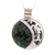 Reversible jade pendant necklace, 'Quetzal Lord Eclipse' - Reversible Silver Pendant Necklace with 2 Shades Green Jade