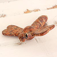 Keramik-Okarina-Flöte, „Melodic Dragonfly“ – handgefertigte Keramik-Okarina-Flöte aus Nicaragua
