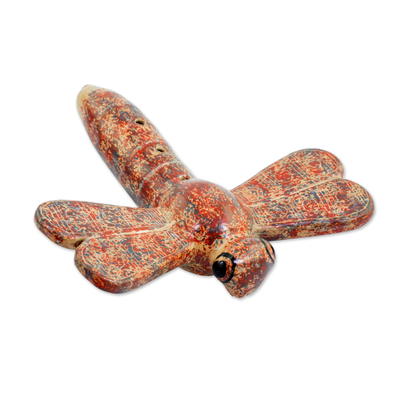Flauta ocarina de cerámica - Flauta de ocarina de libélula de cerámica hecha a mano de Nicaragua