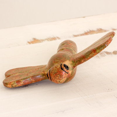Keramische Okarina - Kunsthandwerklich gefertigte Okarina-Flöte aus Keramik in Libellenform