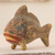 Ceramic ocarina, 'Blue Red Beige Fish' - Artisan Crafted Ceramic Ocarina Fish Shaped Vessel Flute thumbail