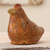 Ceramic ocarina, 'Red Brown Mamma Hen' - Artisan Crafted Ceramic Ocarina Hen Shaped Flute thumbail