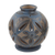 candelabro de cerámica - Candelabro artesanal de terracota con candelita en azul
