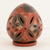 Kerzenhalter aus Keramik, 'Rotes Blumenei'. - Blumenkerzenhalter aus roter Keramik aus Nicaragua