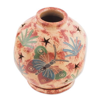 candelabro de cerámica - Portavelas de cerámica con tema animal de Nicaragua