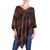 Rayon poncho, 'Ethereal Earth' - Brown Hand Loomed Rayon Poncho with Fringe