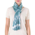 Cotton scarf, 'Solola Aqua' - Backstrap Loom Aqua Blue Cotton Scarf with Organic Dyes thumbail