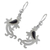 Jade dangle earrings, 'Black Quetzal Myth' - Sterling Silver Bird Earrings with Black Jade Wing (image 2b) thumbail