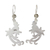 Jade dangle earrings, 'Lilac Quetzal Myth' - Sterling Silver and Lilac Jade Earrings of a Quetzal Bird (image 2b) thumbail