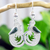 Dark green jade dangle earrings, 'Quetzal Beauty' - Dark Green Jade on Handmade Sterling Silver Bird Earrings (image 2) thumbail