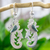 Light green jade dangle earrings, 'Forest Quetzal' - Hand Crafted Sterling Silver Bird Earrings with Jade Wing (image 2) thumbail