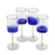 Blown glass wine glasses, 'Oceanic Depths' (set of 4) - Blue Accent Clear Hand-blown Glass Wine Glasses (Set of 4)