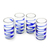 Vasos de vidrio soplado, 'Blue Ripple' (juego de 4) - Vasos de vaso de 11 oz Arte de vidrio soplado a mano (juego de 4)