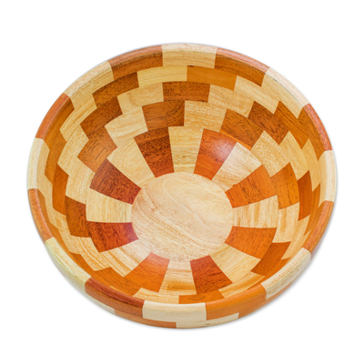 Cuenco de madera de caoba - Cuenco artesanal de madera de caoba natural palo blanco