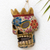 Wood mask, 'Skeleton King' - Guatemalan Day of the Dead Skeleton Pinewood Mask