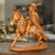 Wood sculpture, 'Quixote on Horseback' - Hand Carved Wood Statuette of Don Quixote on a Horse