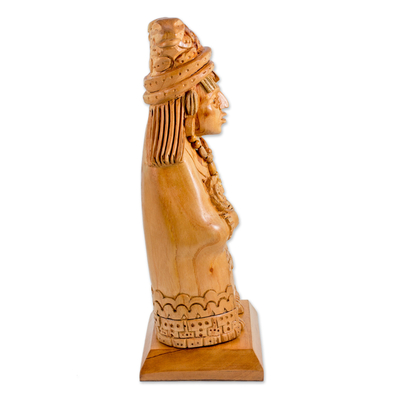 Wood sculpture, 'Mayan Midwife' - Hand-Carved Wood Sculpture of a Mayan Woman from Guatemala