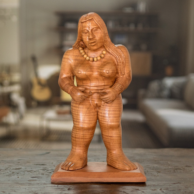 Cedar sculpture, Mayan Goddess
