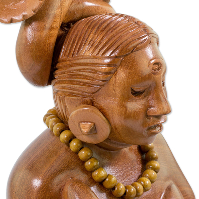Skulptur aus Zedernholz - Handgefertigte Maya-Skulptur aus Zedernholz aus Guatemala