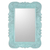 Wood wall mirror, 'Sunflower View in Aqua' - Handcrafted Pinewood Floral Mirror in Aqua from Guatemala (image 2a) thumbail