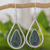 Jade dangle earrings, 'Dark Green Droplet of Life' - Sterling Silver Teardrop Earrings with Dark Green Jade (image 2) thumbail