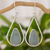 Jade dangle earrings, 'Apple Green Droplet of Life' - Teardrop Earrings with Apple Green Jade and Sterling Silver (image 2) thumbail