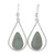 Jade dangle earrings, 'Apple Green Droplet of Life' - Teardrop Earrings with Apple Green Jade and Sterling Silver (image 2a) thumbail
