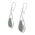Jade dangle earrings, 'Apple Green Droplet of Life' - Teardrop Earrings with Apple Green Jade and Sterling Silver (image 2b) thumbail
