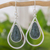 Jade dangle earrings, 'Dark Usumacinta Raindrop' - Handcrafted Guatemalan Jade and Silver Dangle Earrings (image 2) thumbail