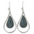 Jade dangle earrings, 'Dark Usumacinta Raindrop' - Handcrafted Guatemalan Jade and Silver Dangle Earrings thumbail