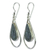 Jade dangle earrings, 'Dark Usumacinta Raindrop' - Handcrafted Guatemalan Jade and Silver Dangle Earrings (image 2b) thumbail