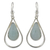 Jade dangle earrings, 'Green Usumacinta Raindrop' - Fair Trade Handcrafted 925 Sterling Silver Drop Earrings wit (image 2a) thumbail
