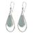 Jade dangle earrings, 'Green Usumacinta Raindrop' - Fair Trade Handcrafted 925 Sterling Silver Drop Earrings wit (image 2b) thumbail