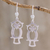 Sterling silver dangle earrings, 'Maya Owl' - Guatemalan Sterling Silver Owl Shape Earrings (image 2) thumbail