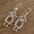 Sterling silver dangle earrings, 'Maya Owl' - Guatemalan Sterling Silver Owl Shape Earrings (image 2b) thumbail
