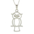 Sterling silver pendant necklace, 'Maya Owl' - Owl Theme Handcrafted Guatemalan Sterling Silver Necklace thumbail