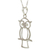 Sterling silver pendant necklace, 'Maya Owl' - Owl Theme Handcrafted Guatemalan Sterling Silver Necklace (image 2c) thumbail