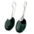 Jade dangle earrings, 'Dark Maya Jungle' - Dark Green Jade and Silver Handcrafted Modern Earrings (image 2b) thumbail